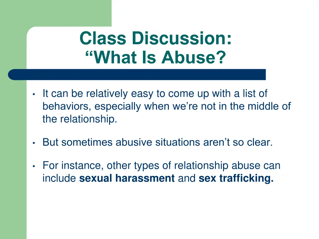 class discussion what is abuse