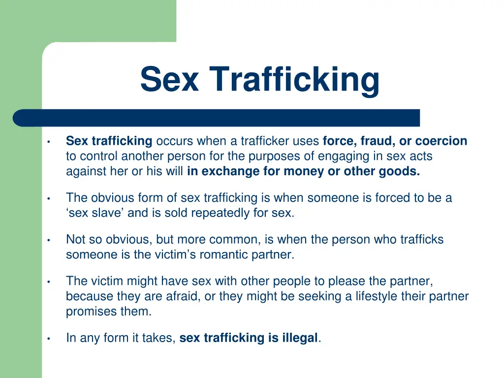 sex trafficking