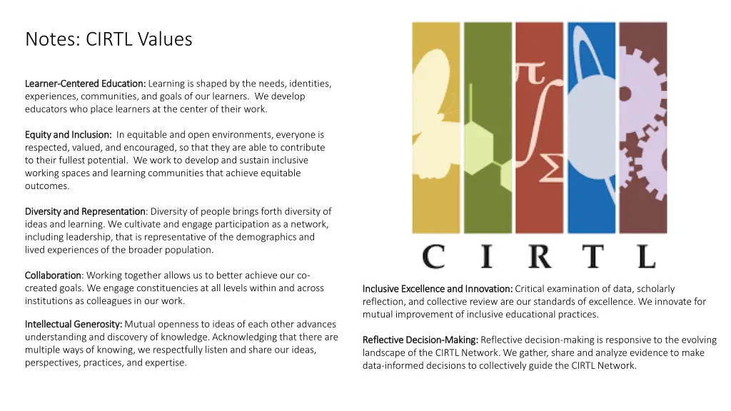 notes cirtl values