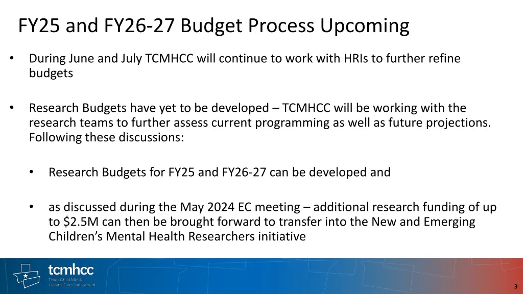 fy25 and fy26 27 budget process upcoming