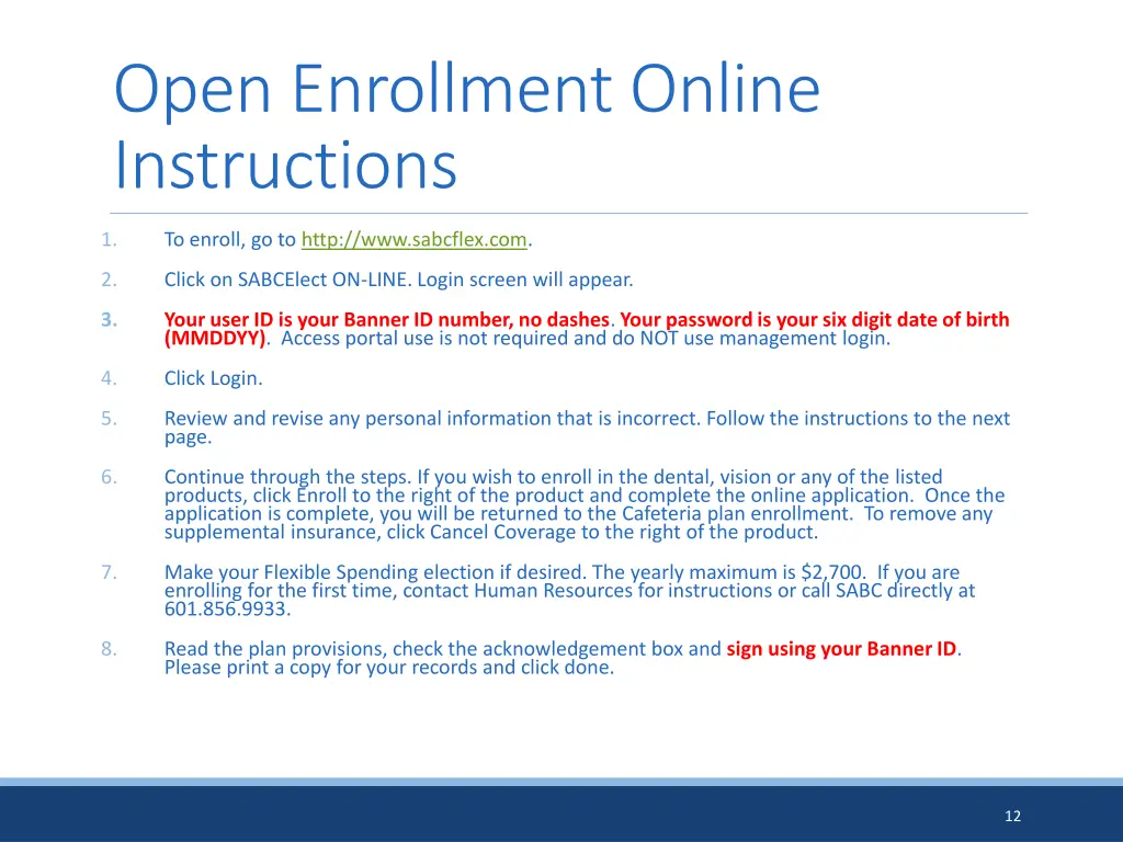 open enrollment online instructions