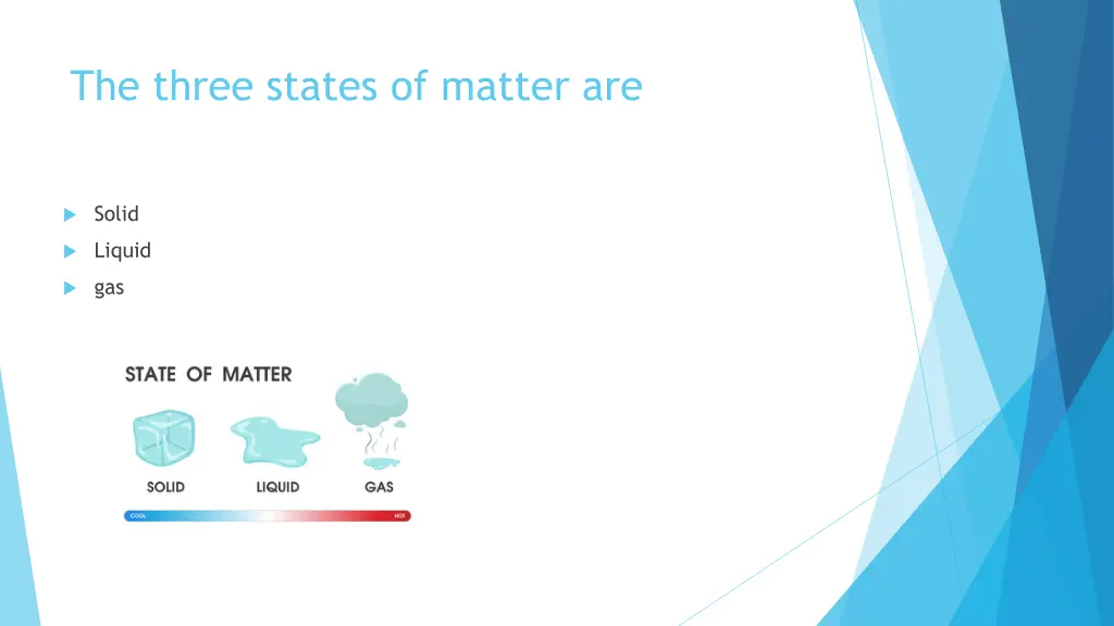 the three states of matter are