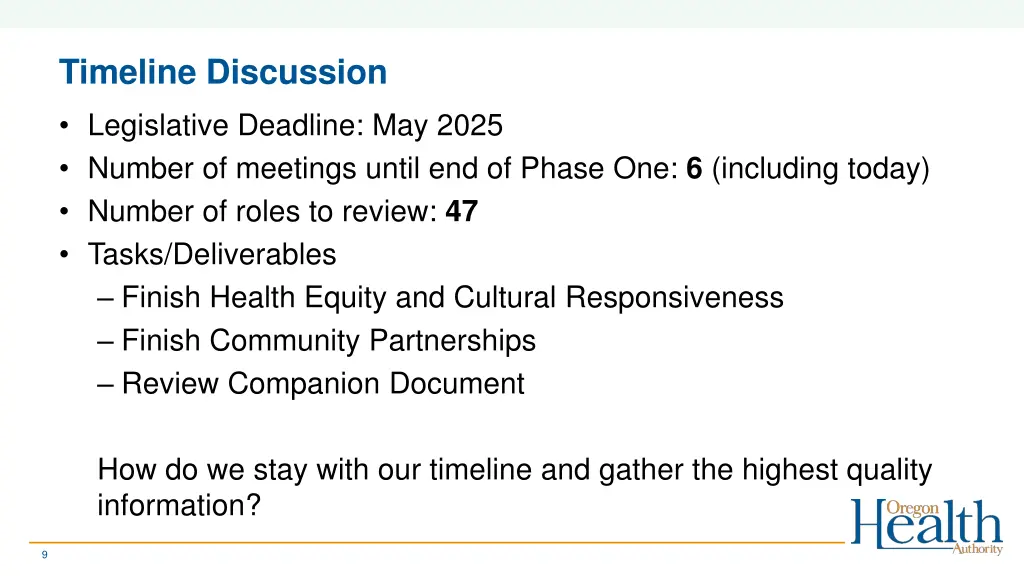 timeline discussion