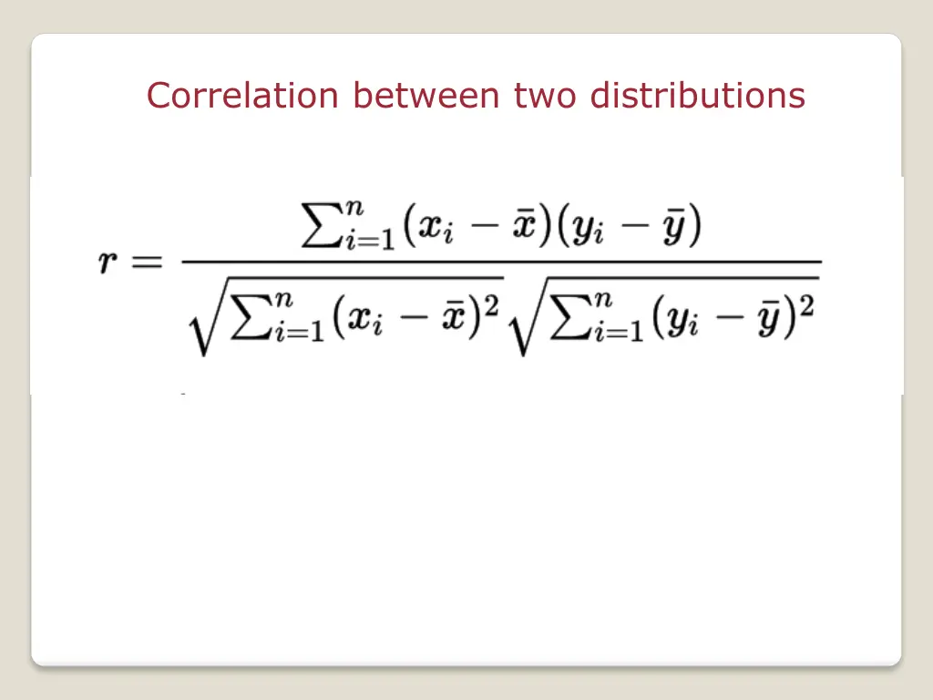 correlation between two distributions