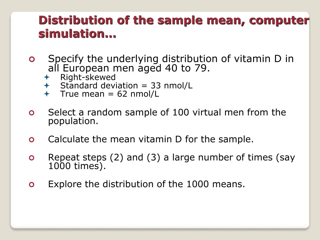 distribution of the sample mean computer