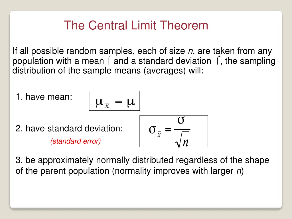 the central limit theorem