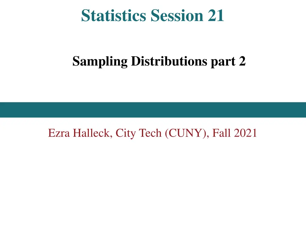 statistics session 21