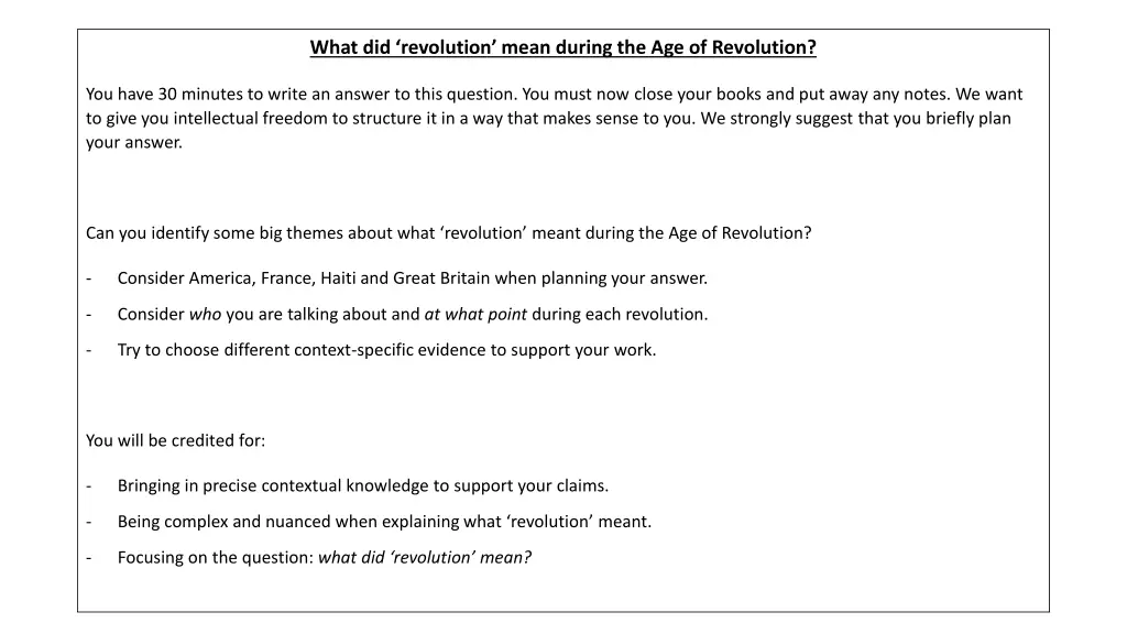 what did revolution mean during