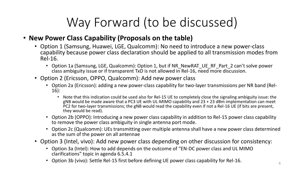 way forward to be discussed new power class