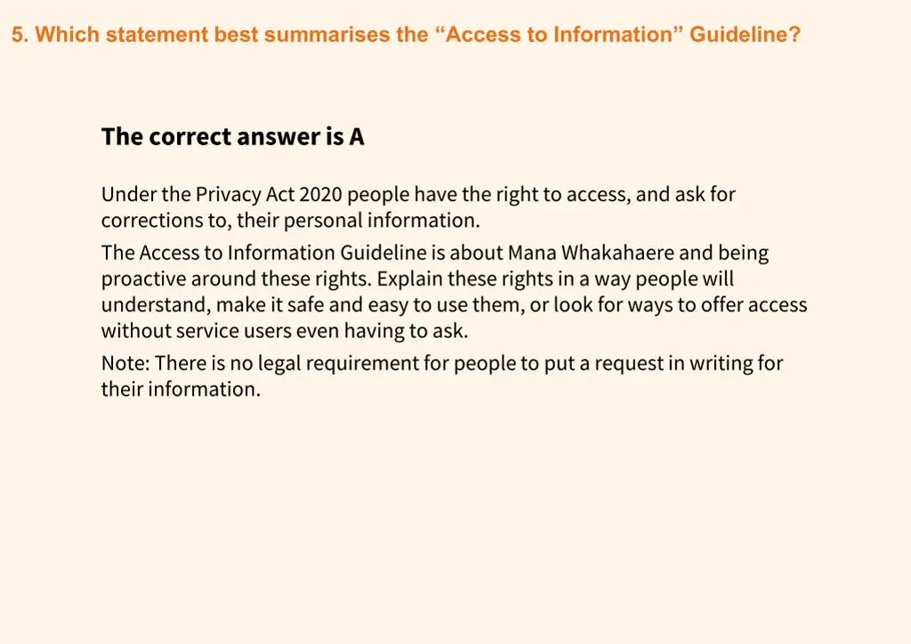 5 which statement best summarises the access 1