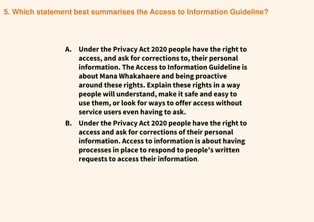 5 which statement best summarises the access