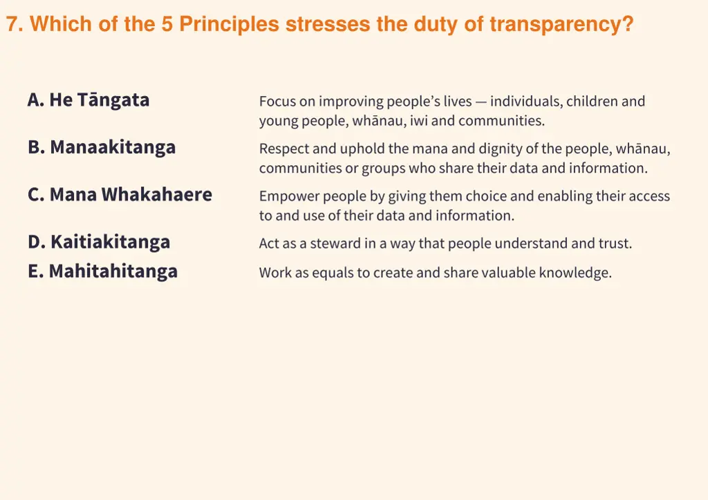 7 which of the 5 principles stresses the duty