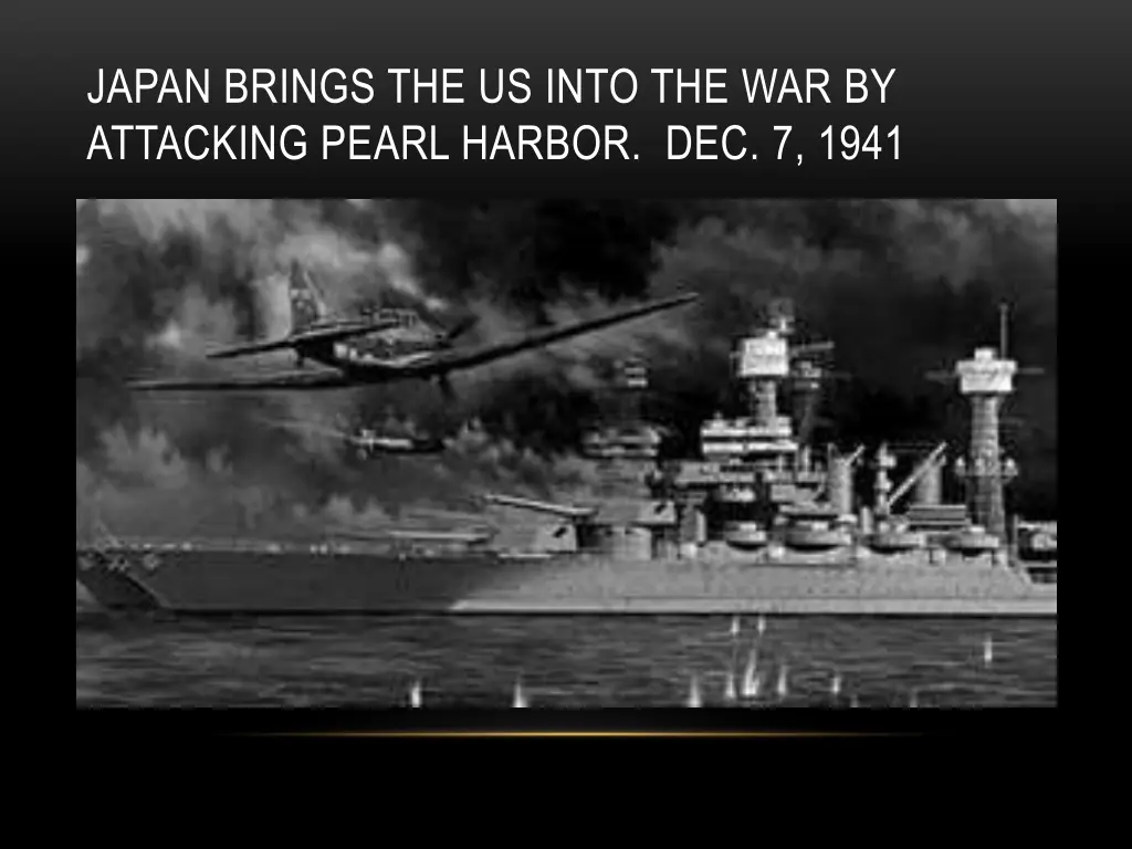 japan brings the us into the war by attacking