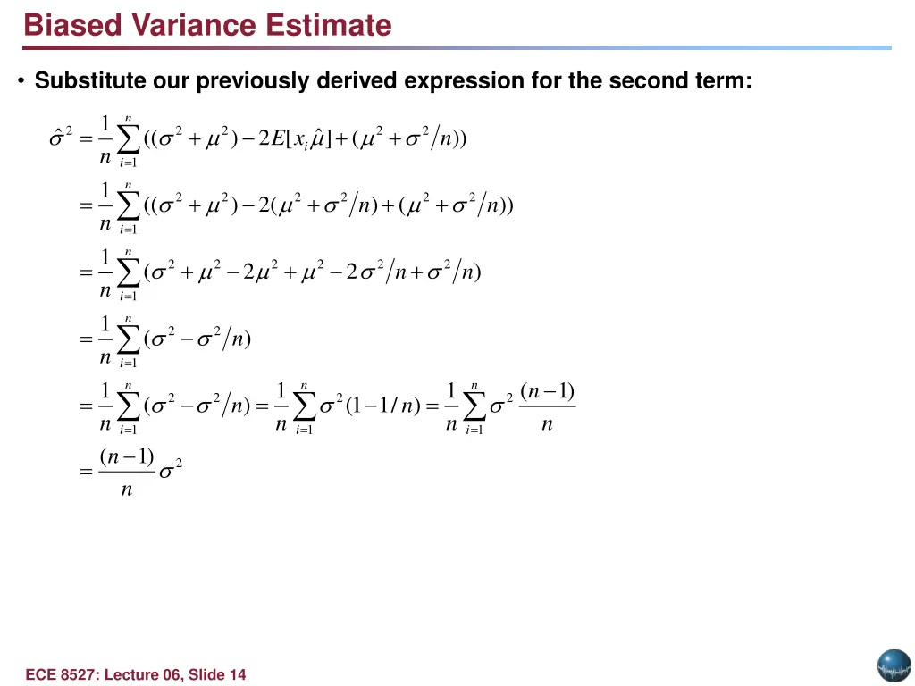 biased variance estimate