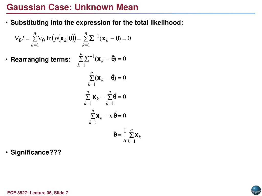 gaussian case unknown mean 1