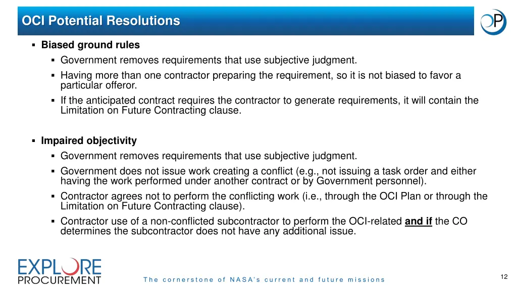 oci potential resolutions