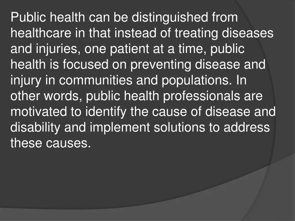 public health can be distinguished from