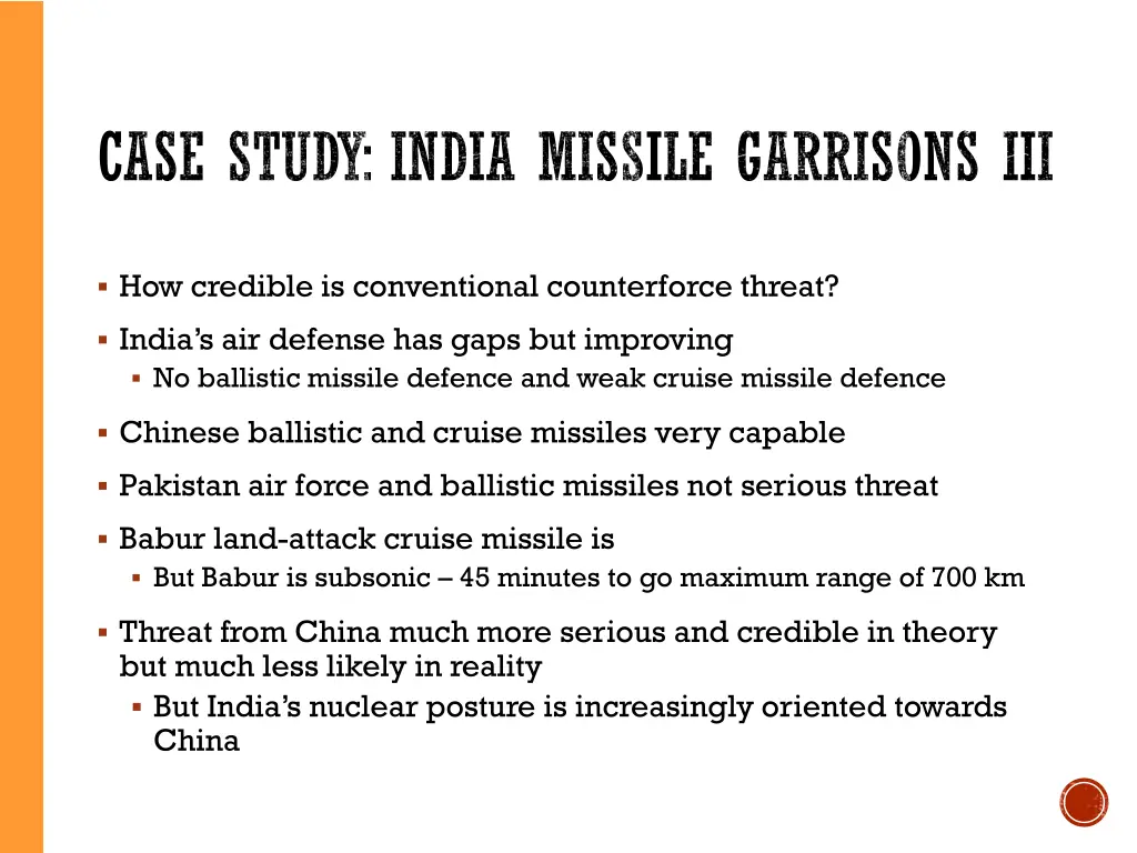 case study india missile garrisons iii