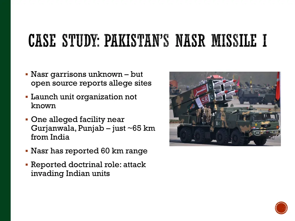 case study pakistan s nasr missile i