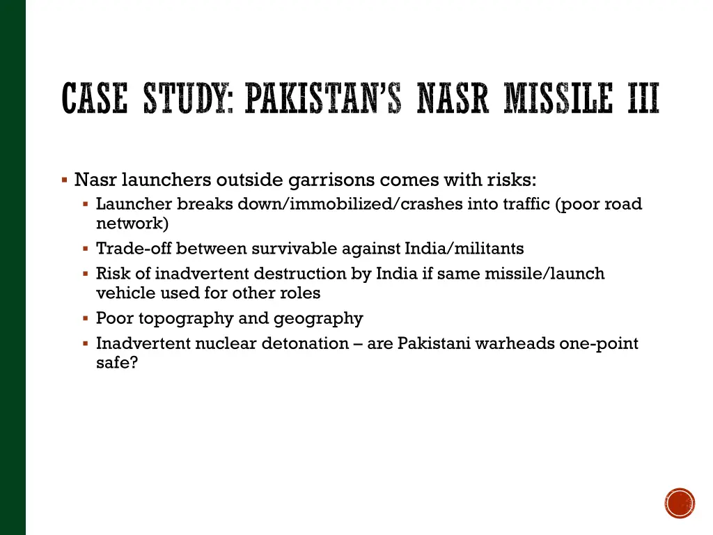 case study pakistan s nasr missile iii