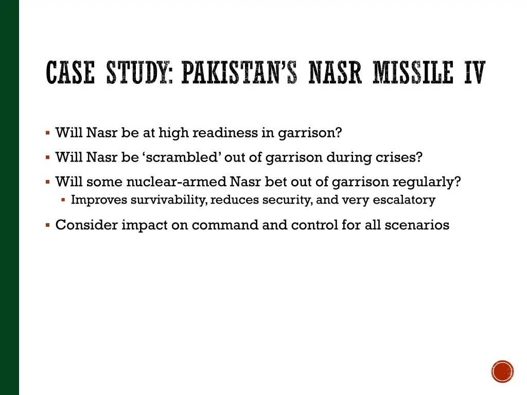 case study pakistan s nasr missile iv