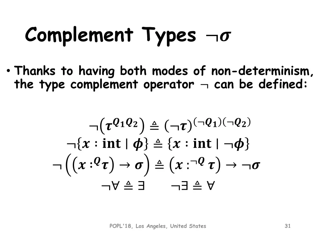 complement types