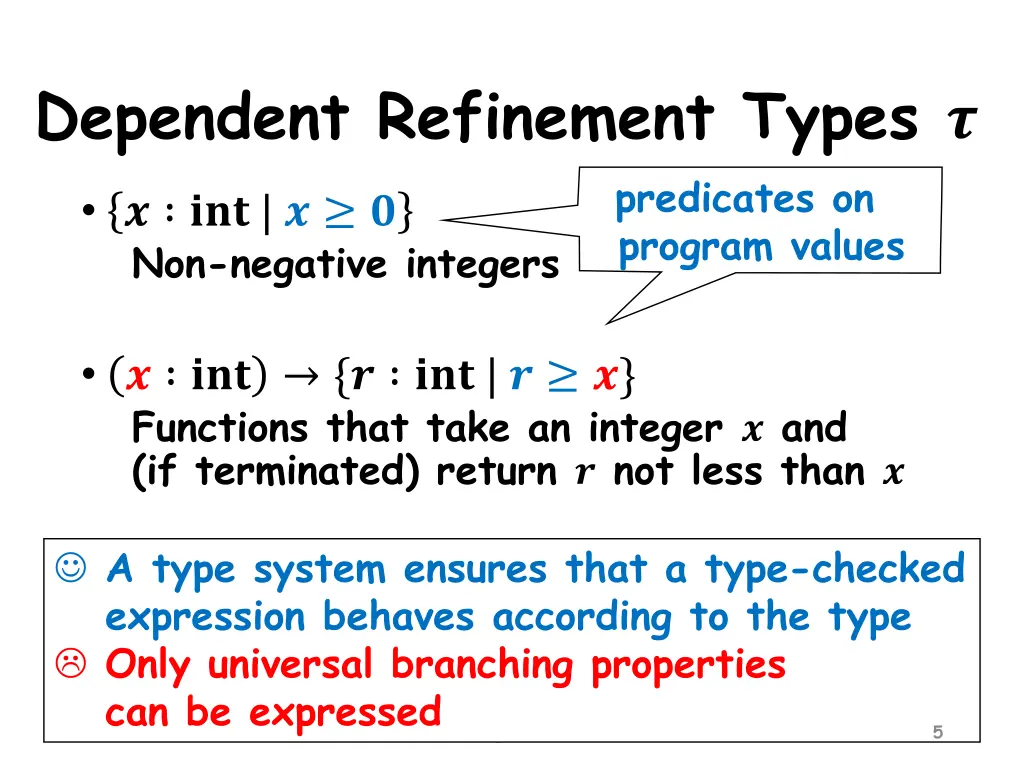 dependent refinement types