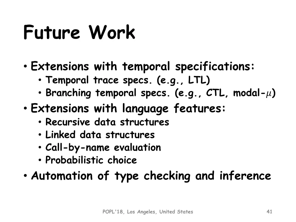 future work