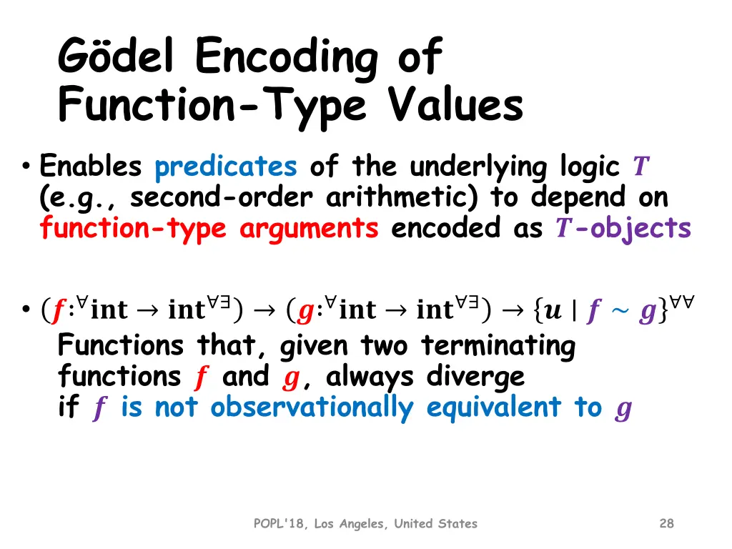 g del encoding of function type values enables