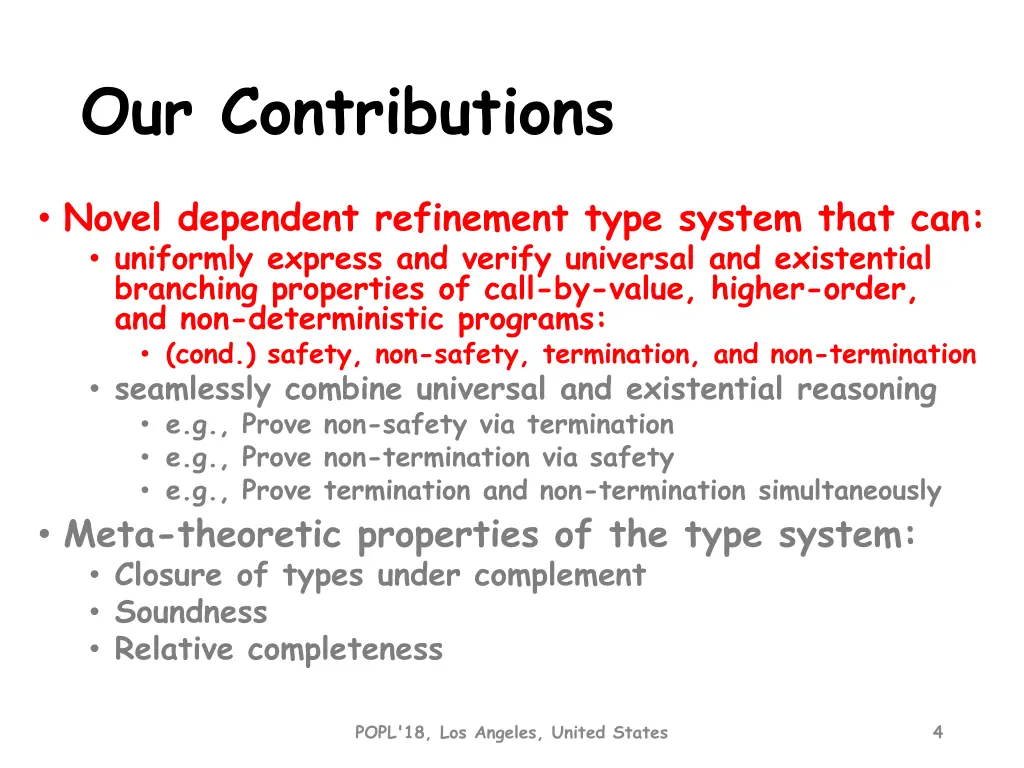 our contributions 1