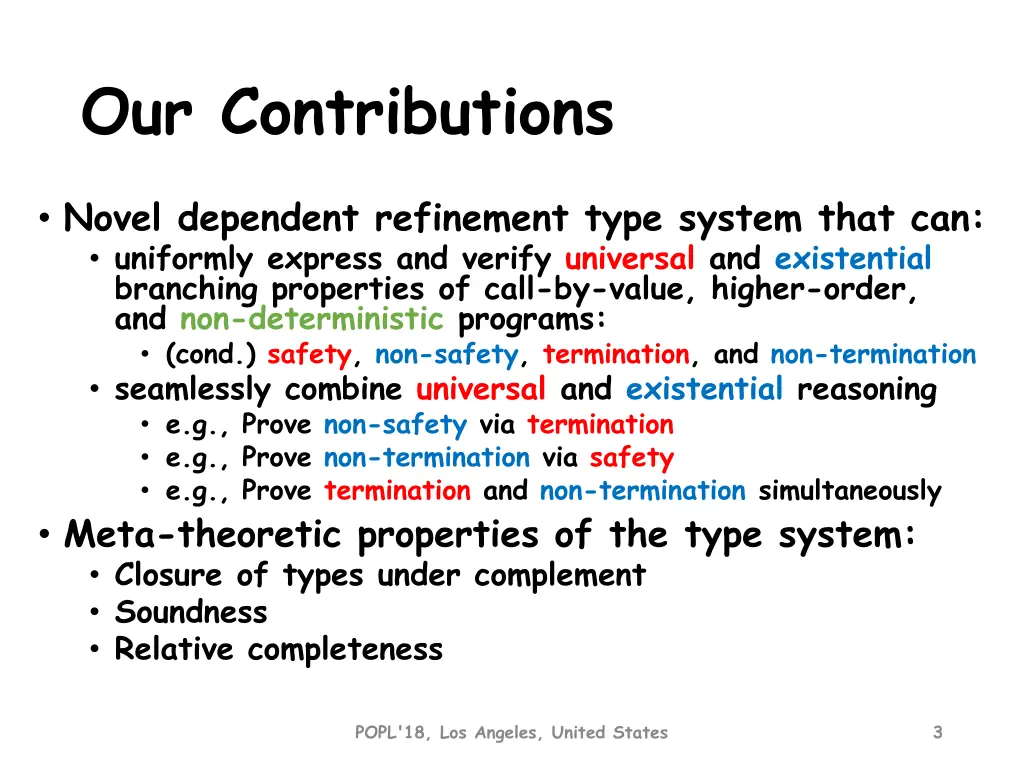 our contributions