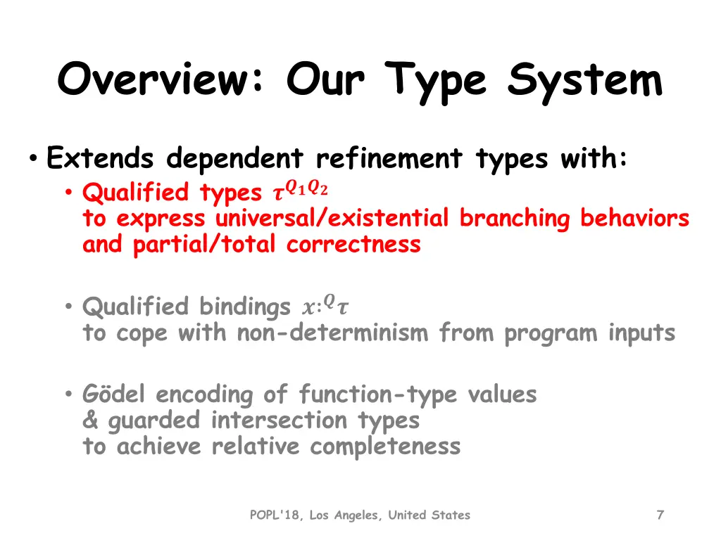 overview our type system 1