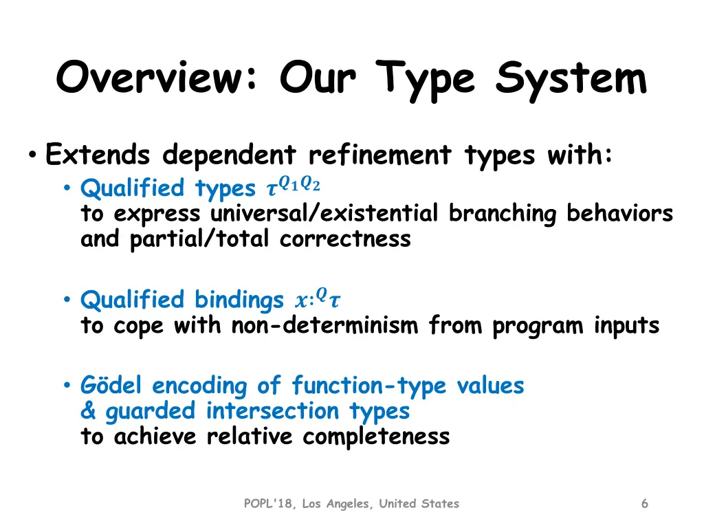 overview our type system