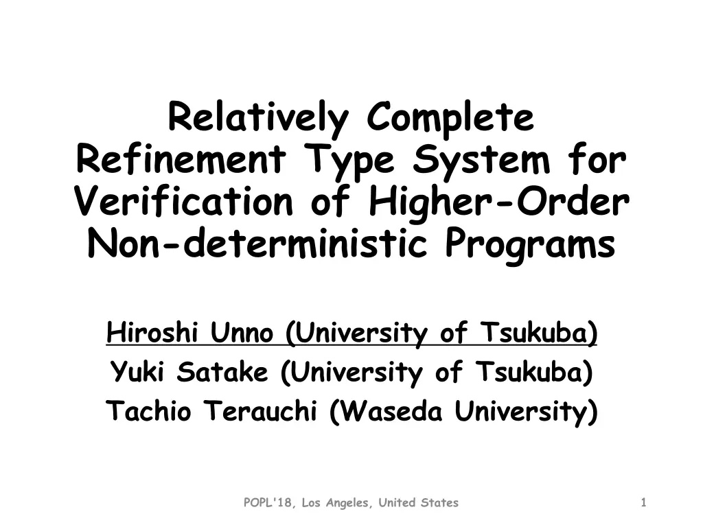 relatively complete refinement type system