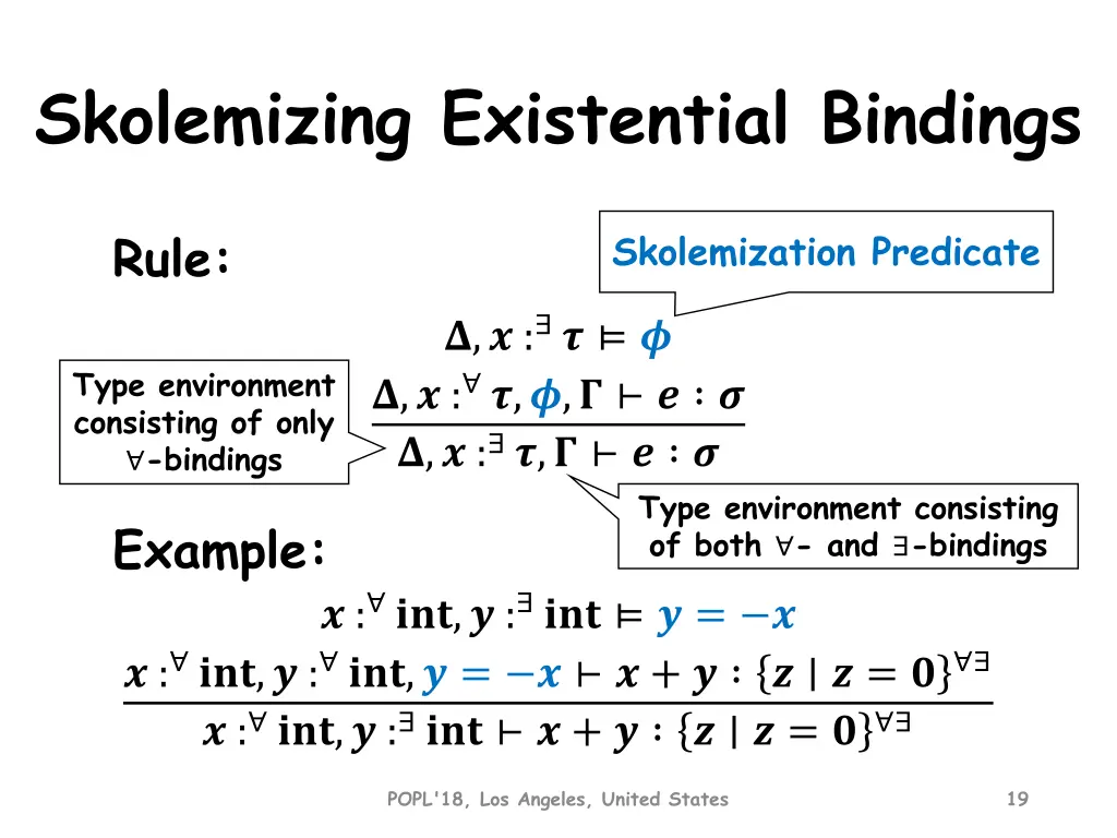 skolemizing existential bindings
