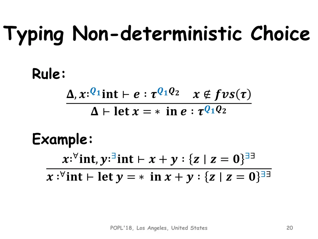 typing non deterministic choice