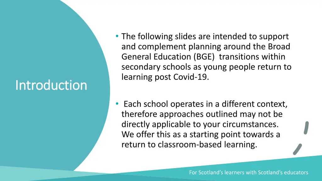 the following slides are intended to support
