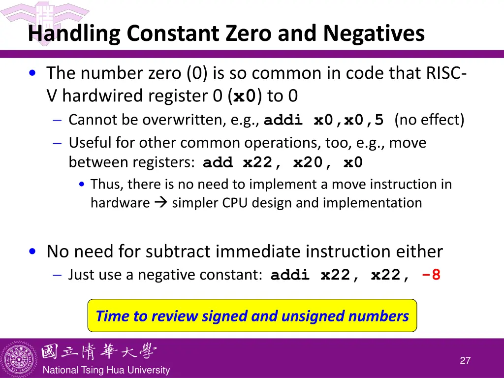 handling constant zero and negatives