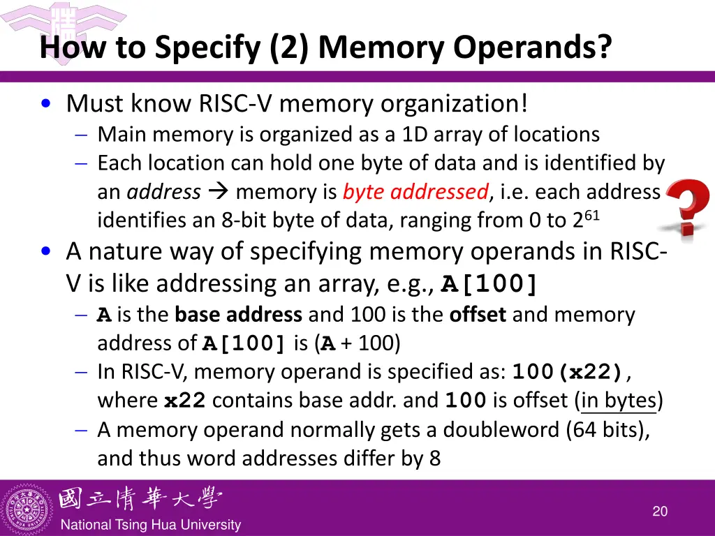 how to specify 2 memory operands