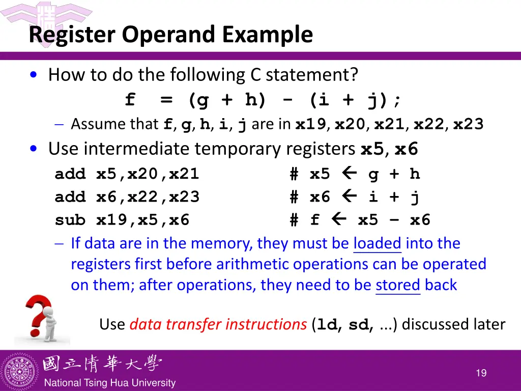 register operand example