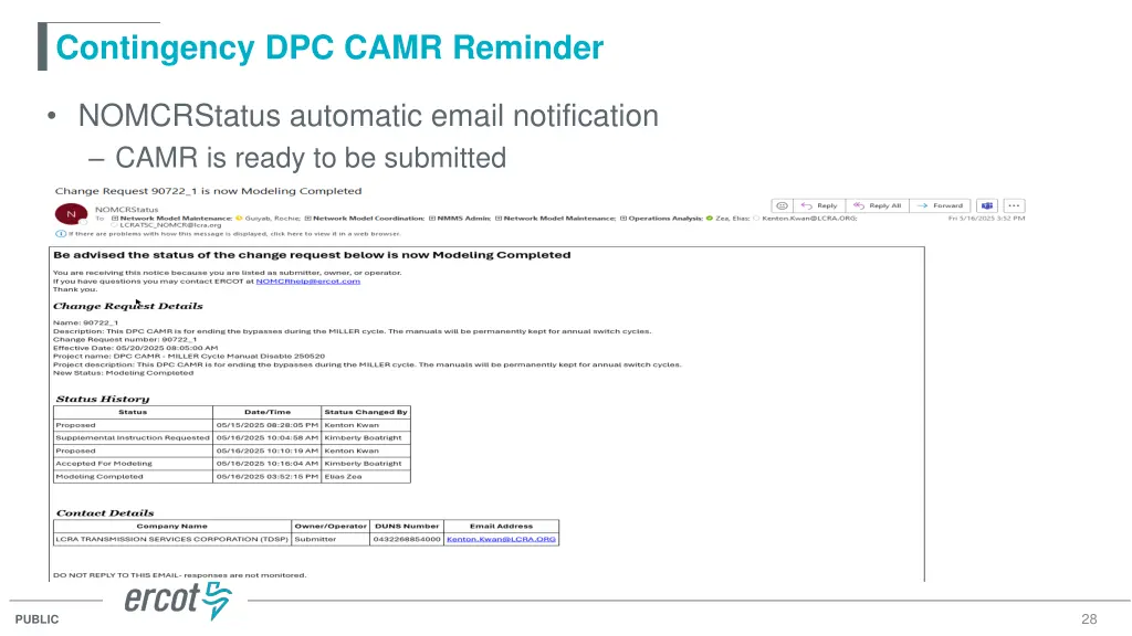 contingency dpc camr reminder