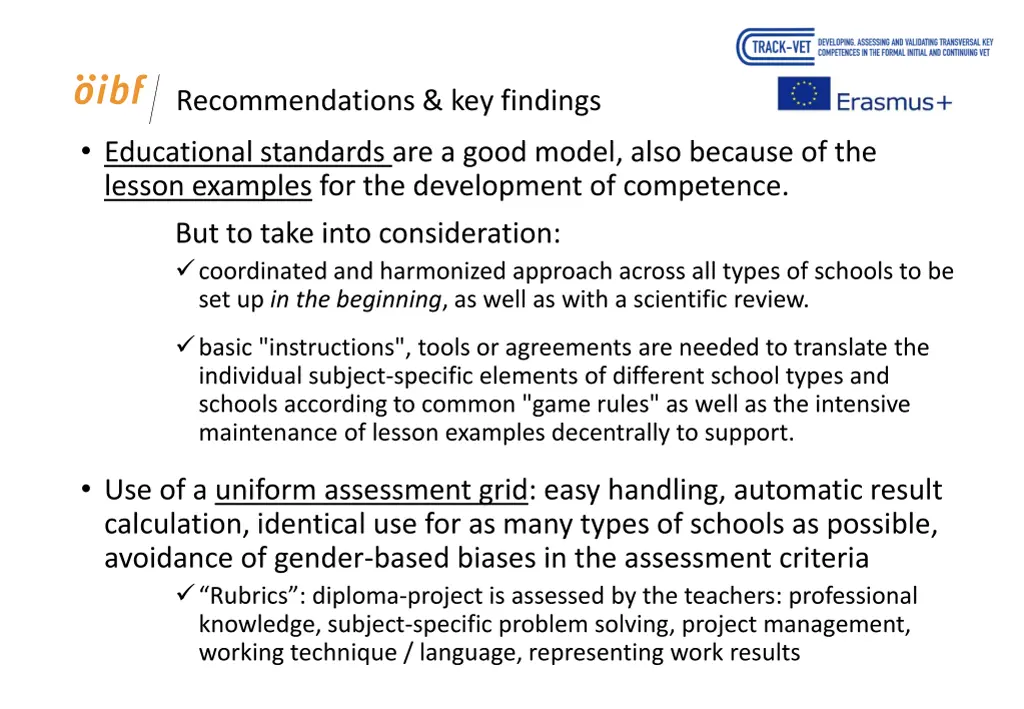 recommendations key findings 1
