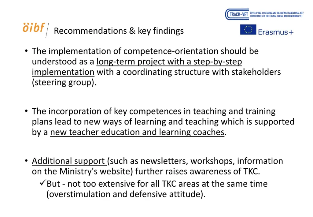 recommendations key findings