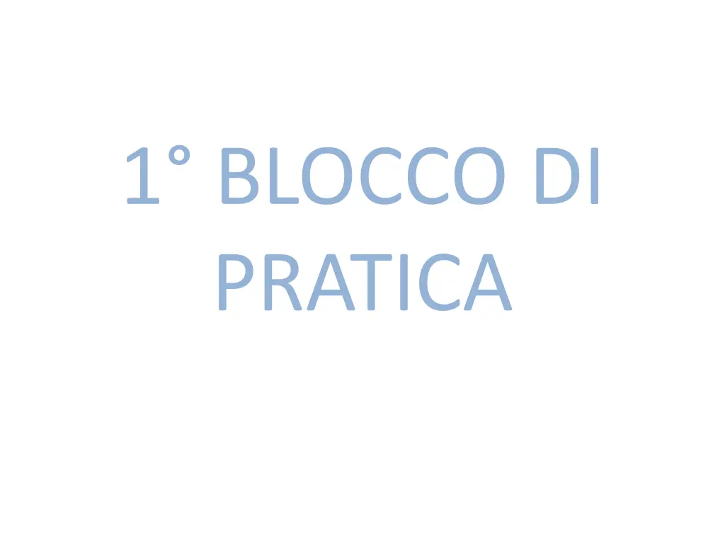 1 blocco di pratica
