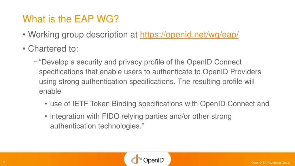 what is the eap wg