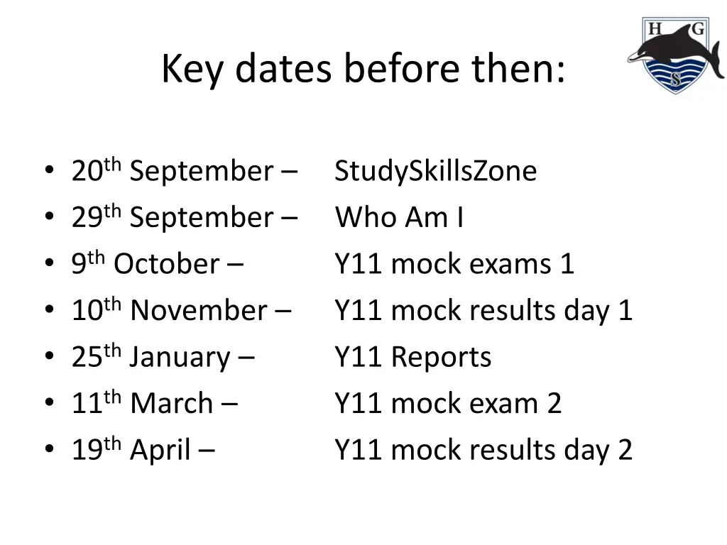 key dates before then