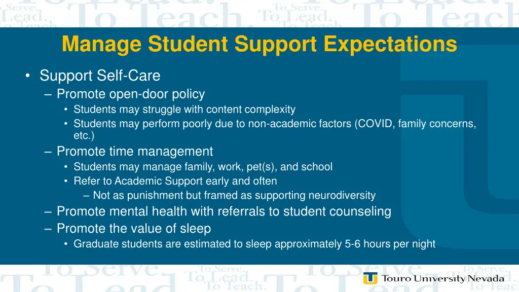 manage student support expectations 1