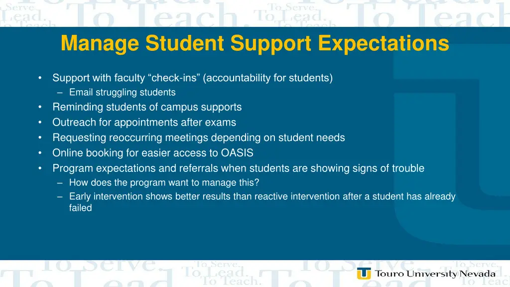 manage student support expectations