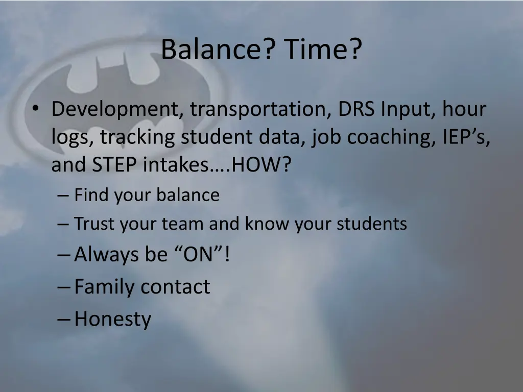 balance time