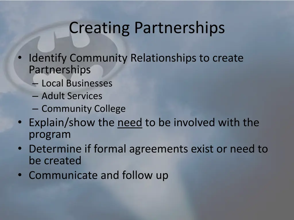 creating partnerships